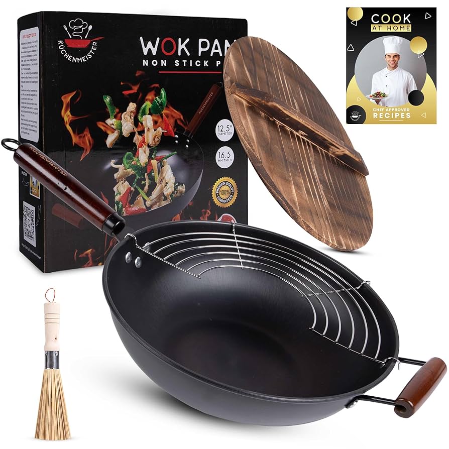 Amazon.com: Küchenmeister 12.5-Inch Carbon Steel Wok Pan